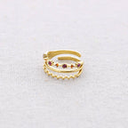 Bague Acier Plusieurs Bandes Perles: Combiné 1