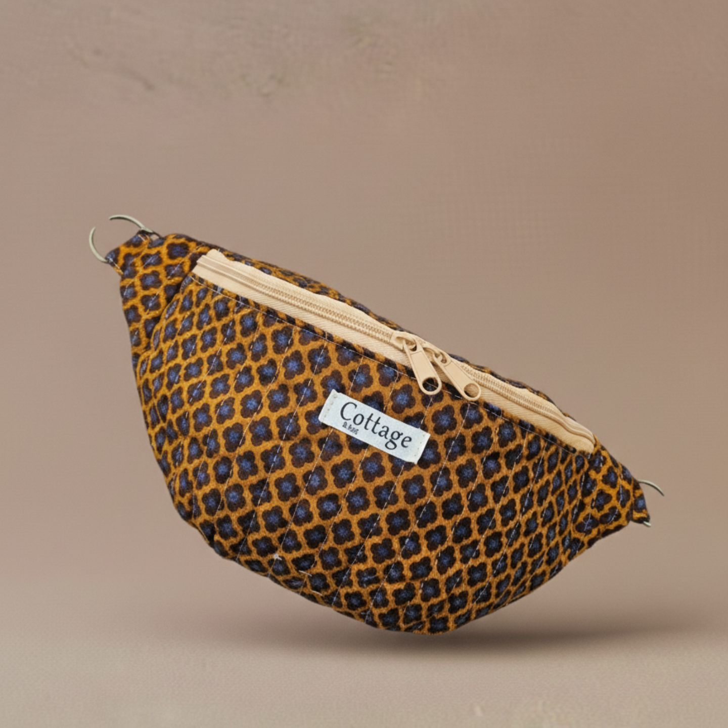 Banane  100 % coton   : Léo fleuri marron 2 curseurs