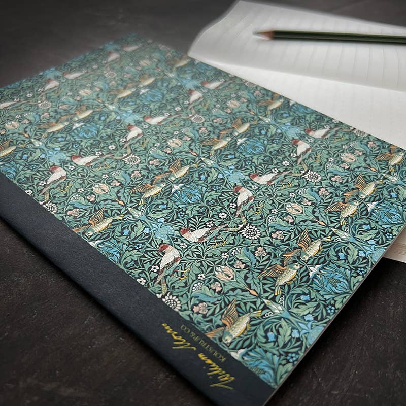 Cahier à motif vert d'oiseau - Fabriqué au Danemark