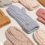 Gants d'hiver Mitaines en tricot torsadé avec doublure polaire: ROUGIR / Taille unique