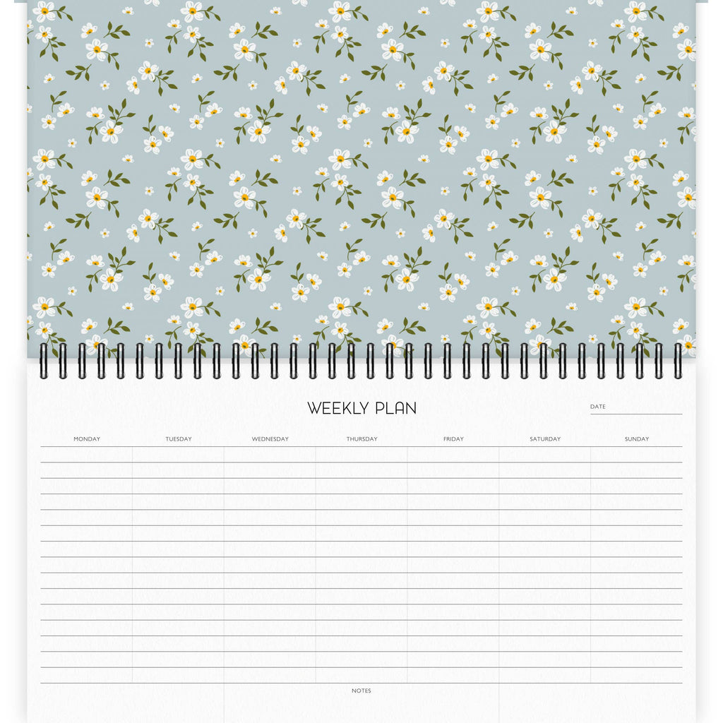 Agenda hebdomadaire A4 à motif floral bohème n° 4