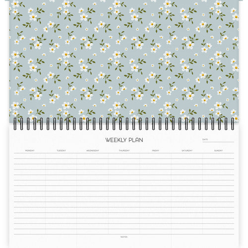 Agenda hebdomadaire A4 à motif floral bohème n° 4