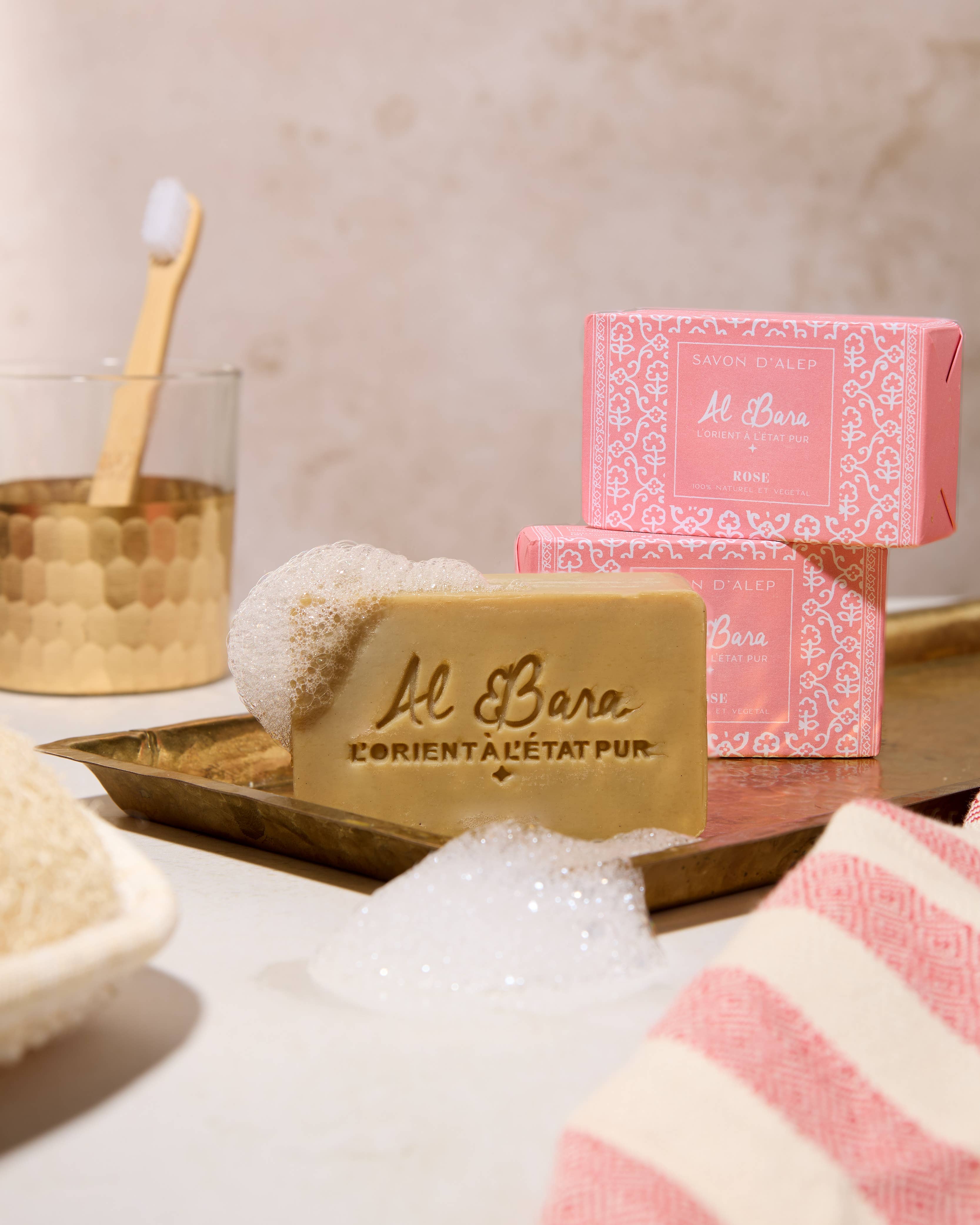 Savon d'Alep parfumé 100g rose