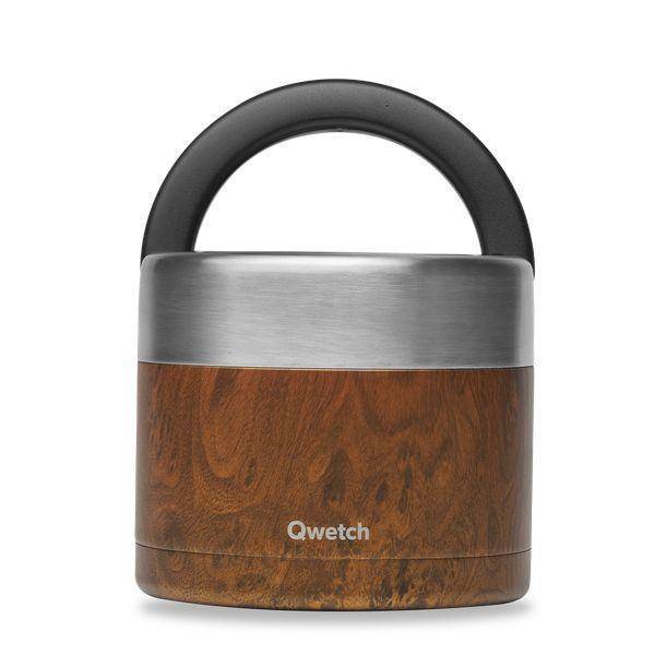 Boîte repas isotherme inox avec poignée - wood - 850ml