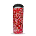 Travel mug inox isotherme - flowers - rouge - 470ml
